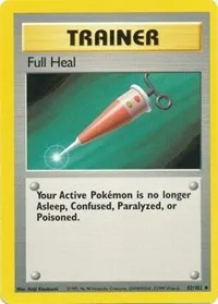 A picture of the Full Heal Pokemon card from Base Set